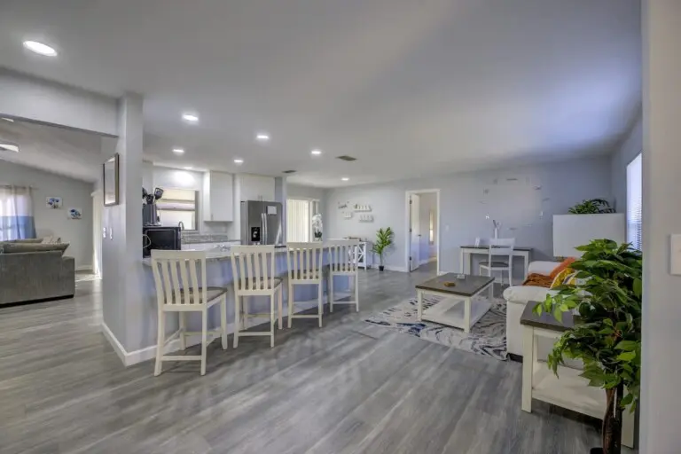 Modern open-concept living area